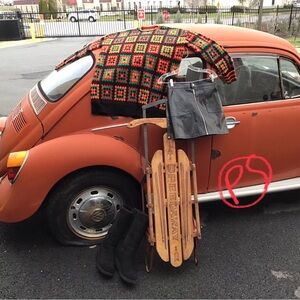 Multi-color retro sweater.